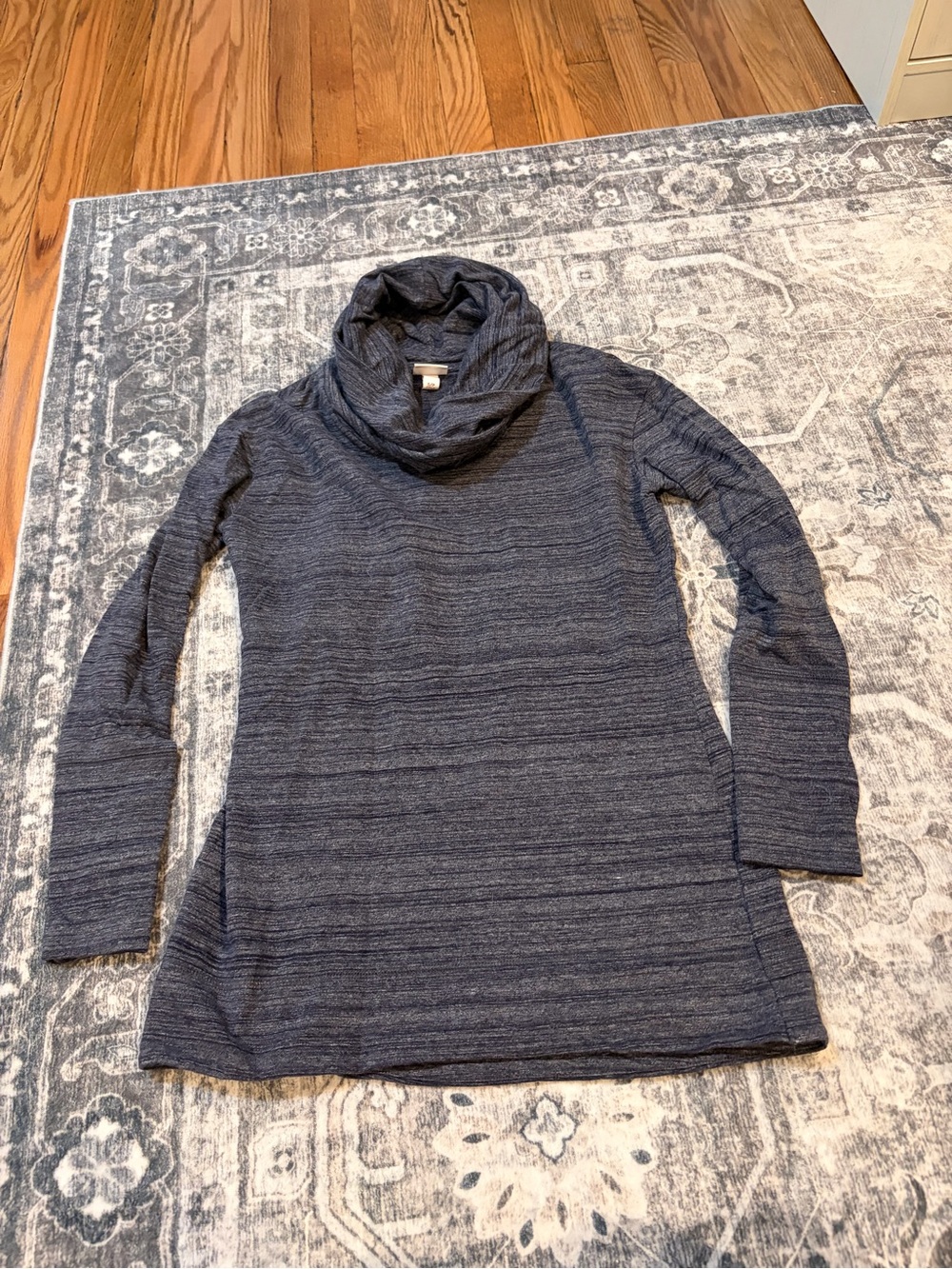 Merona Navy Heathered Cowl Neck Tunic